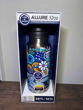 Life Is Good 32oz Stainless Steel Insulated Bottle Tumbler Allure travel sticker